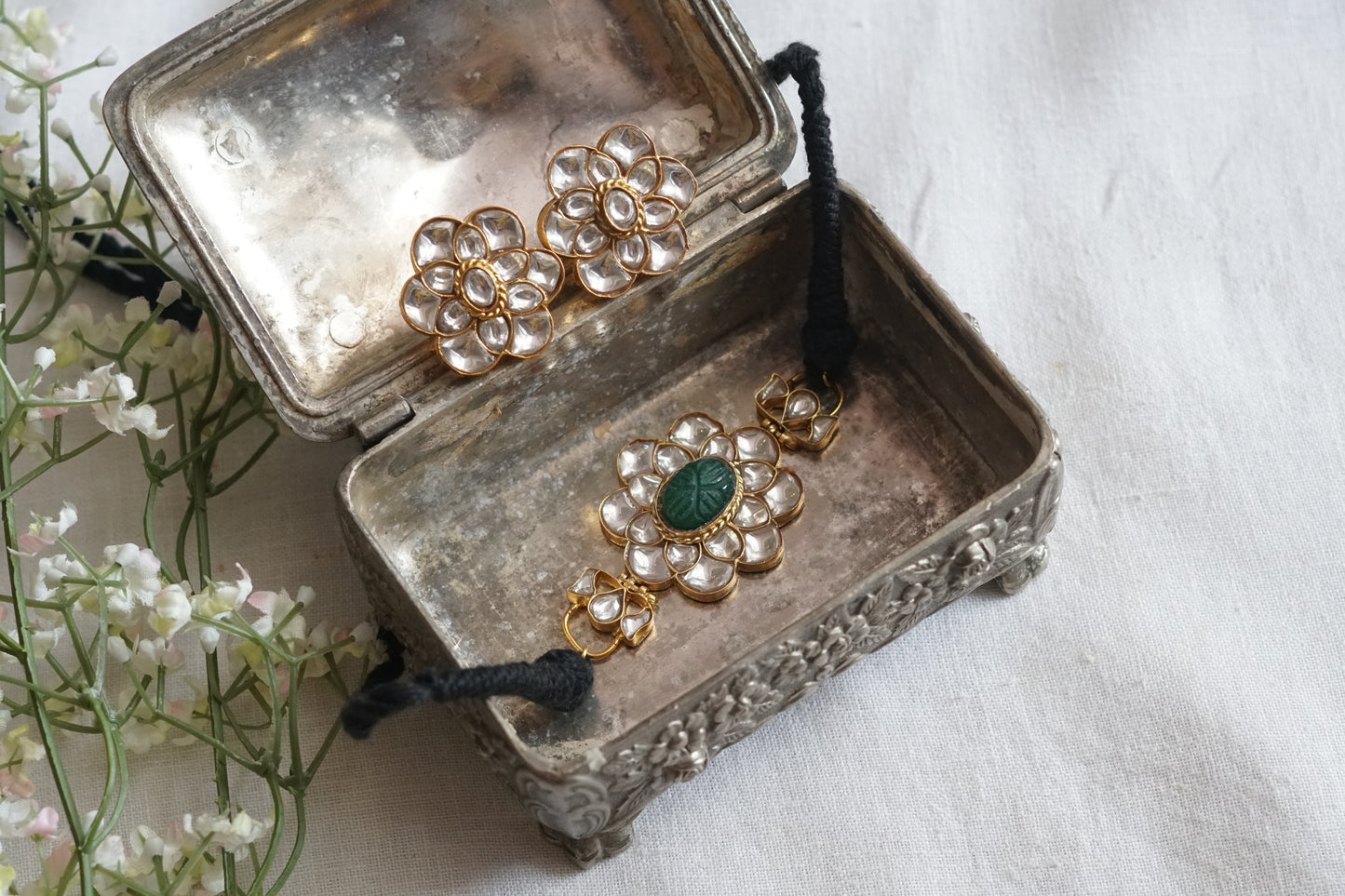 Kundan Choker Set (4-9103)(R) - JEWELSTYLE