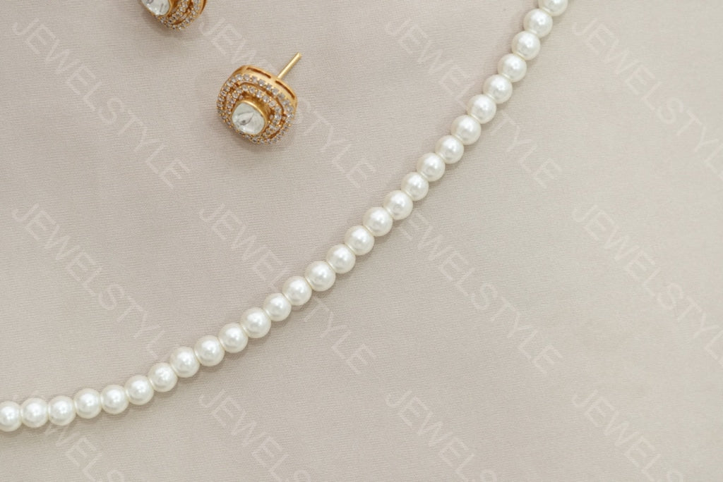 Pearl Polki Necklace Set (4-5743)(B) Jewelry