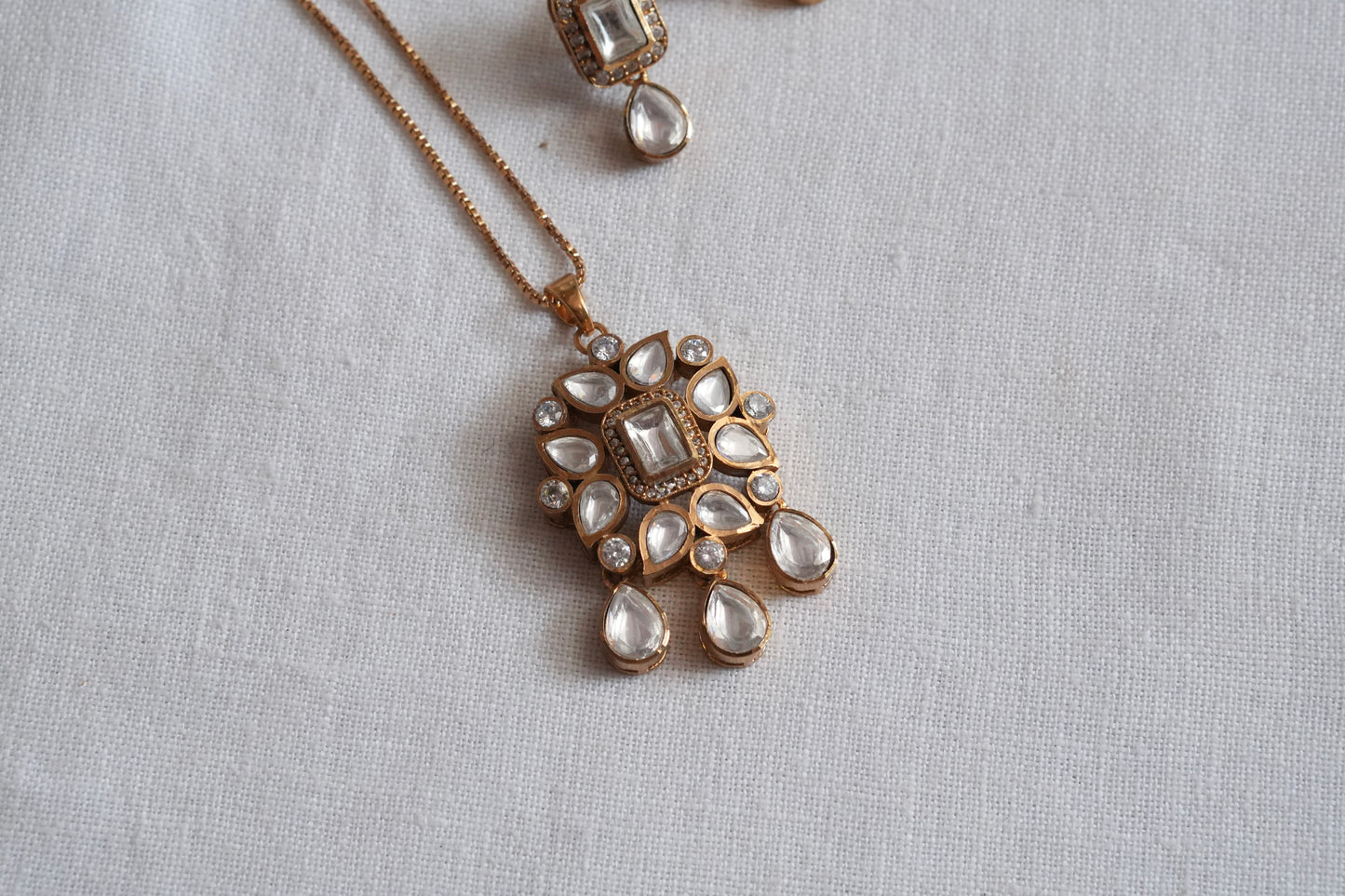 Polki Pendant Set (4-9040)(B) - JEWELSTYLE