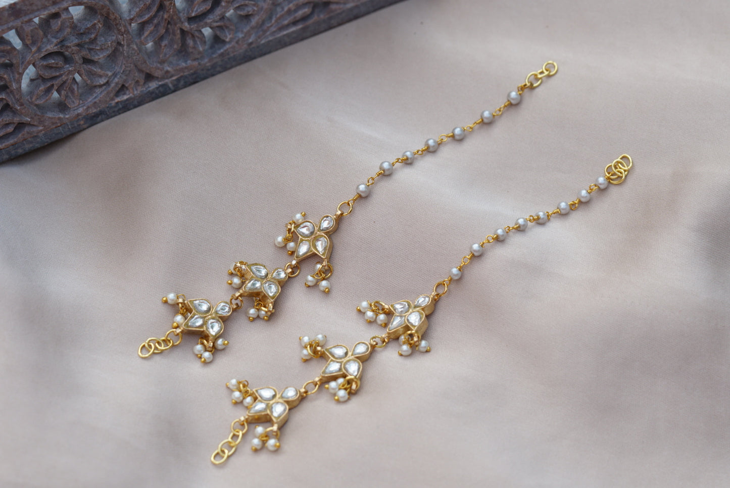 Kundan Ear Chain (9-83)(R)(PREORDER)