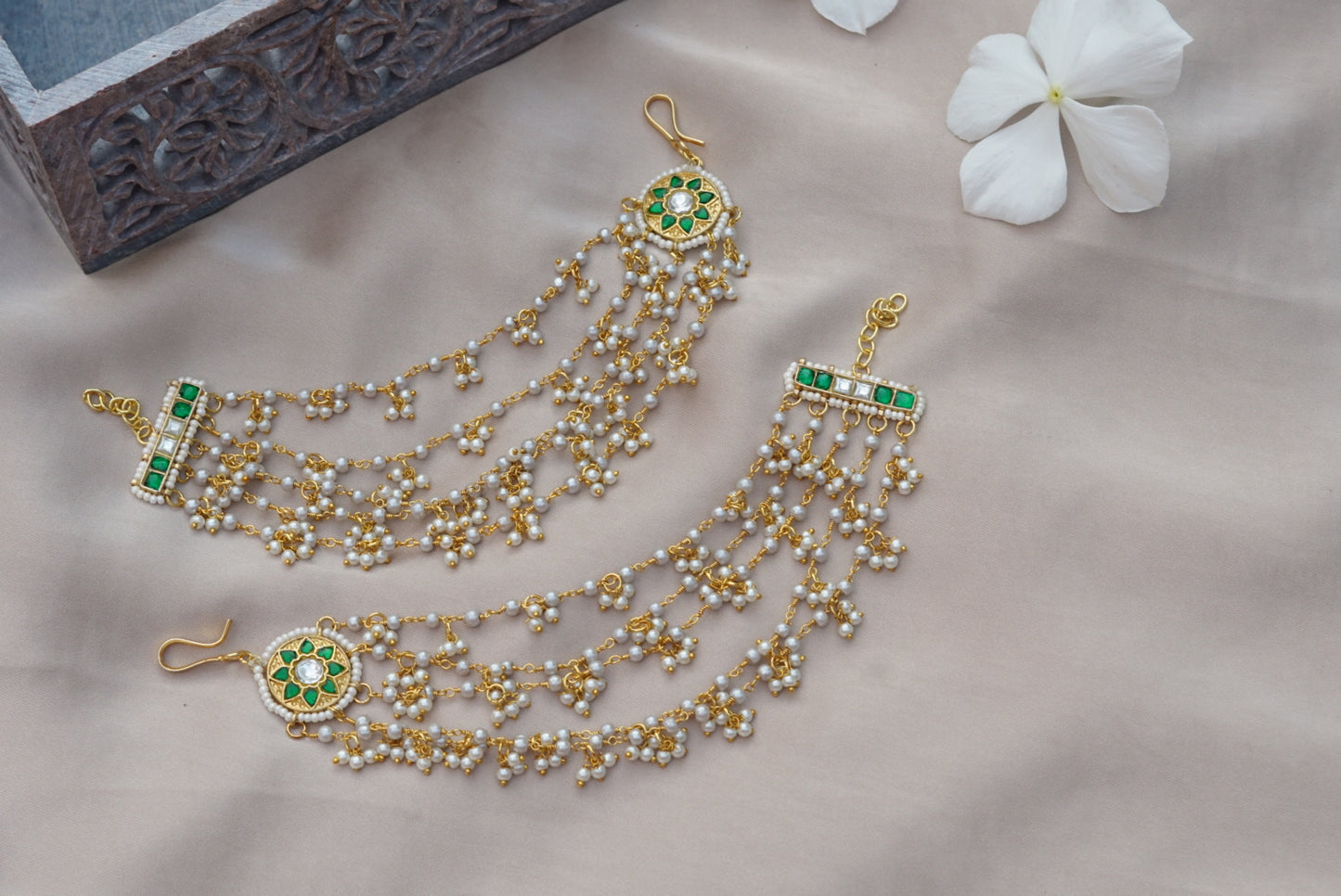 Kundan Ear Chain (9-81)(R) - JEWELSTYLE