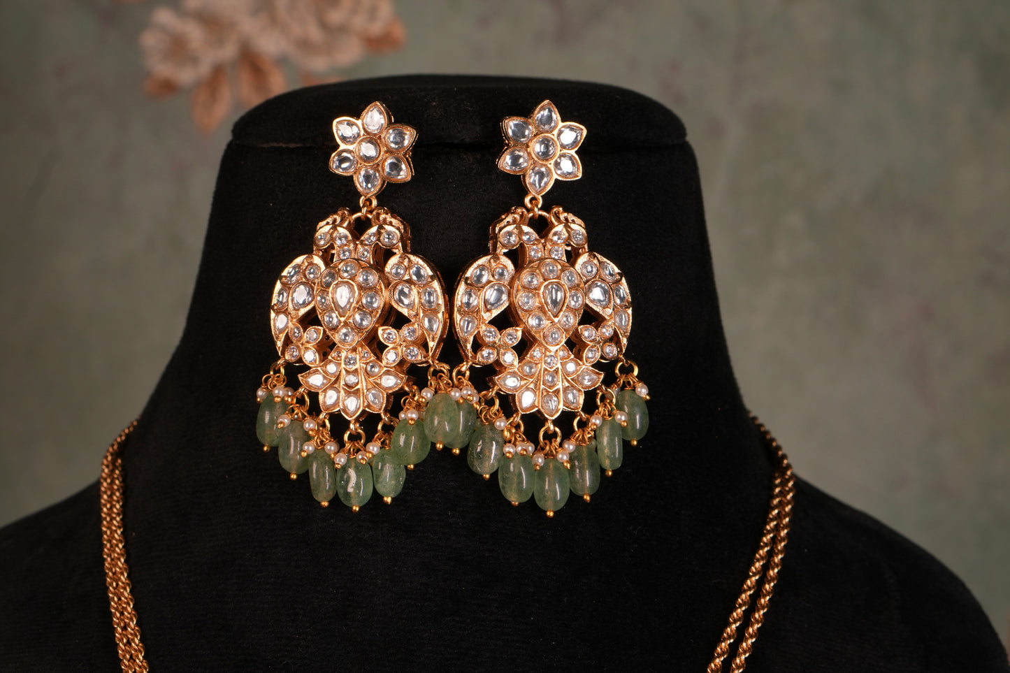Polki Bird Pendant Set (4-9067)(B)