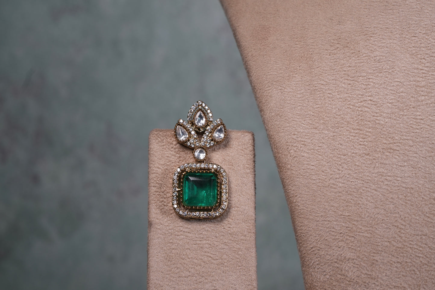 Green Stone Polki Choker Set (4-9069)(B)(already discounted) - JEWELSTYLE