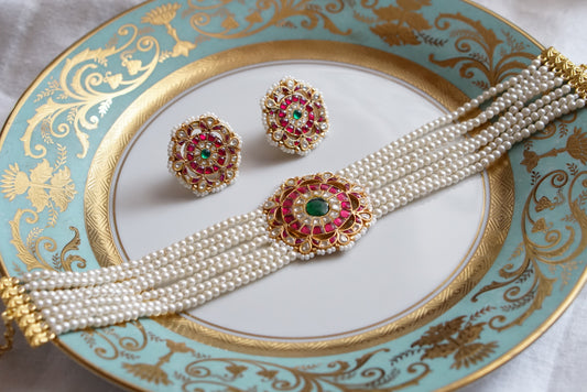 Kundan choker set (4-7241)(R)(PREORDER)