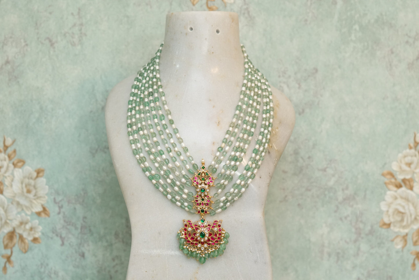 Kundan pendant necklace (4-5465)(K)(PREORDER)