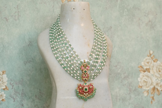 Kundan pendant necklace (4-5465)(K)(PREORDER)