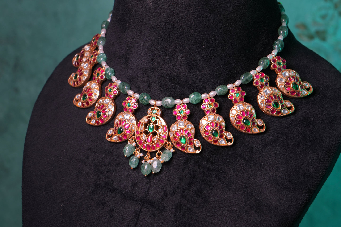 Kundan Mango Necklace (4-9077)(K)