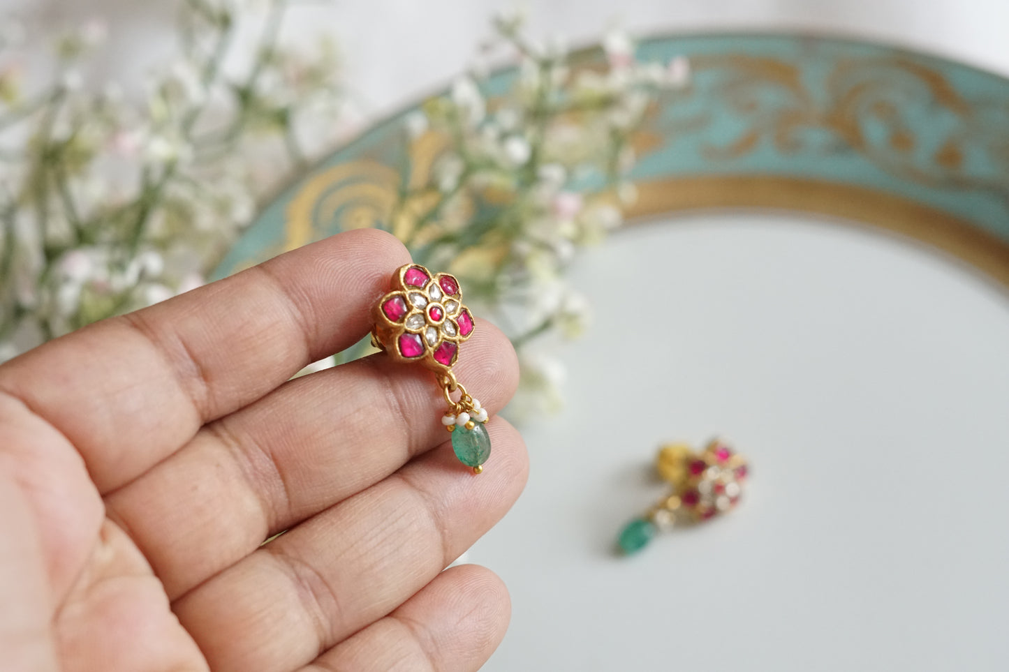 Kundan studs (1-5222)(K)