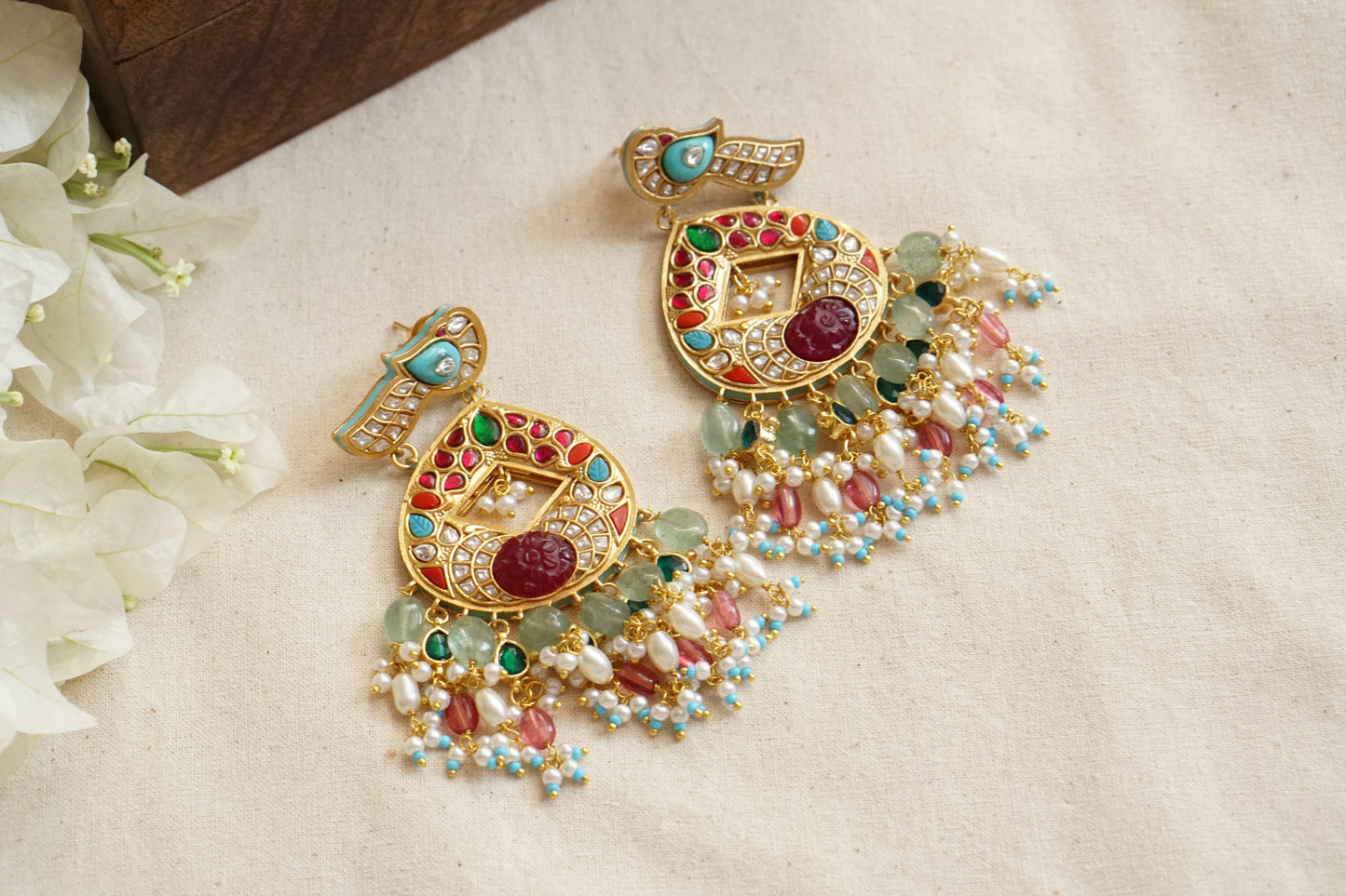 Bird Kundan earrings (1-4714)(R)(Offer Piece)