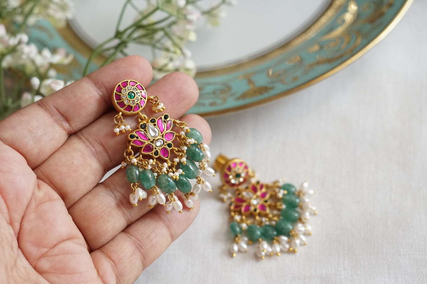 Kundan Earrings (1-5215)(K)