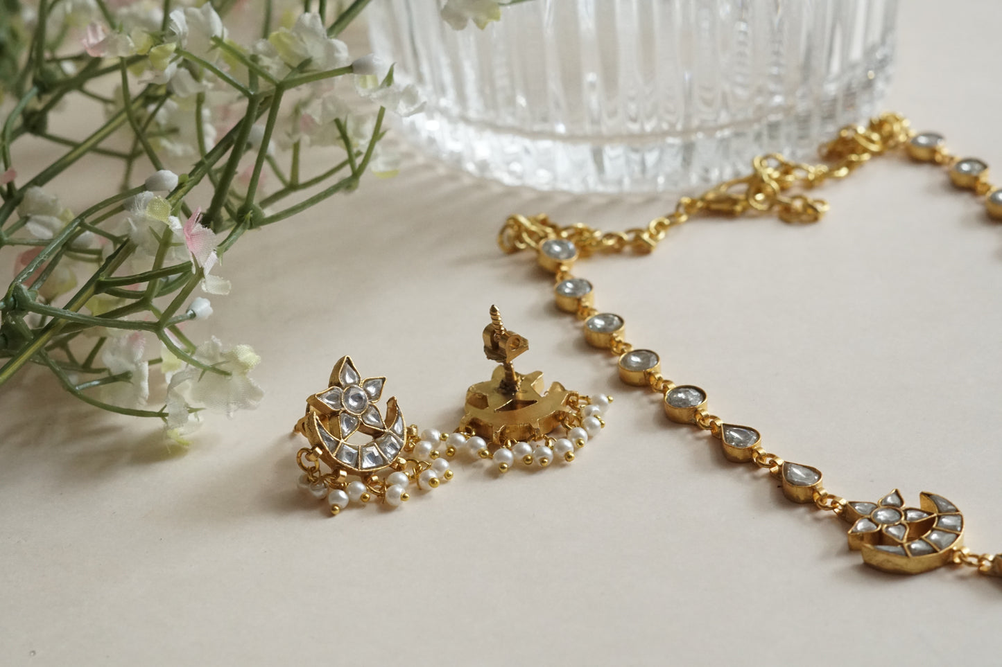 Kundan Necklace Set( 4-9215)(R)