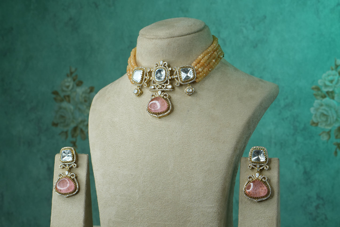 Polki Choker Set (4-9147)(B) - JEWELSTYLE