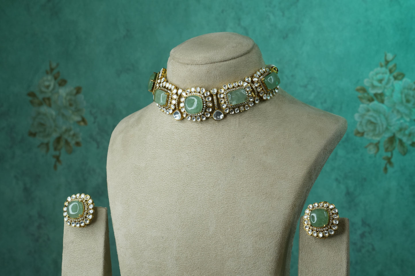 Polki Choker Set (4-9148)(B) - JEWELSTYLE