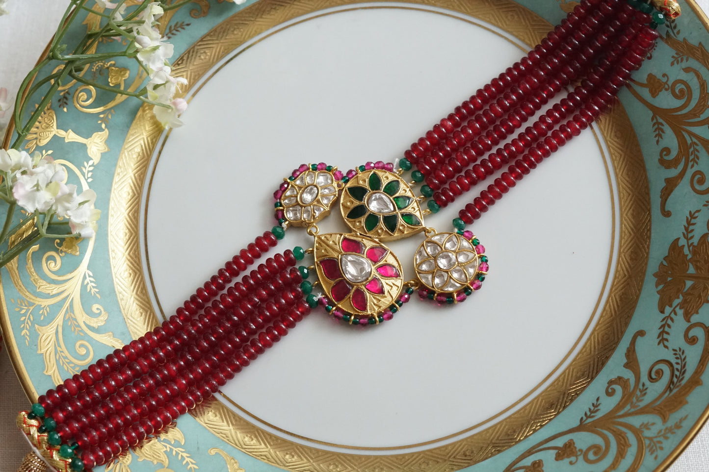 Kundan Choker Set (4-9244)(R)