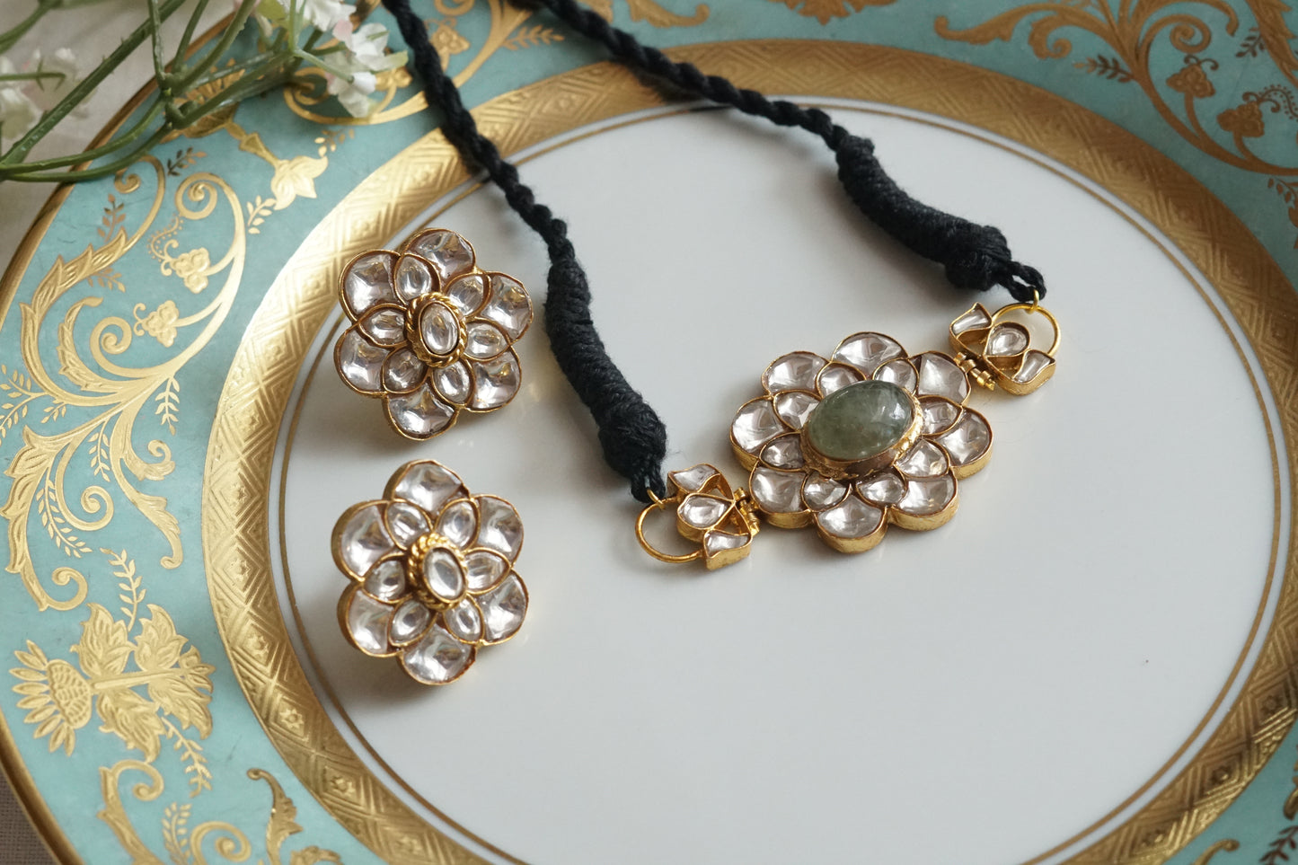 Kundan Choker Set(4-9239)(R)
