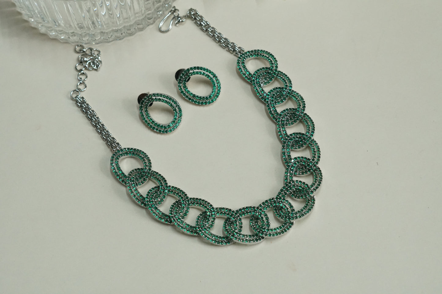 Green ad Necklace set (4-9251)(B)(from turkey)