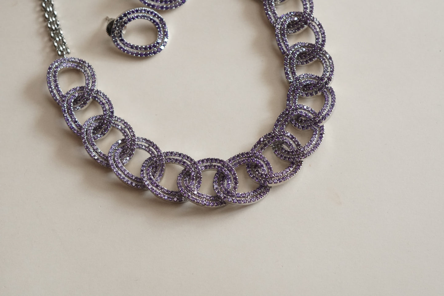 Purple ad Necklace set (4-9253)(B)(from turkey)