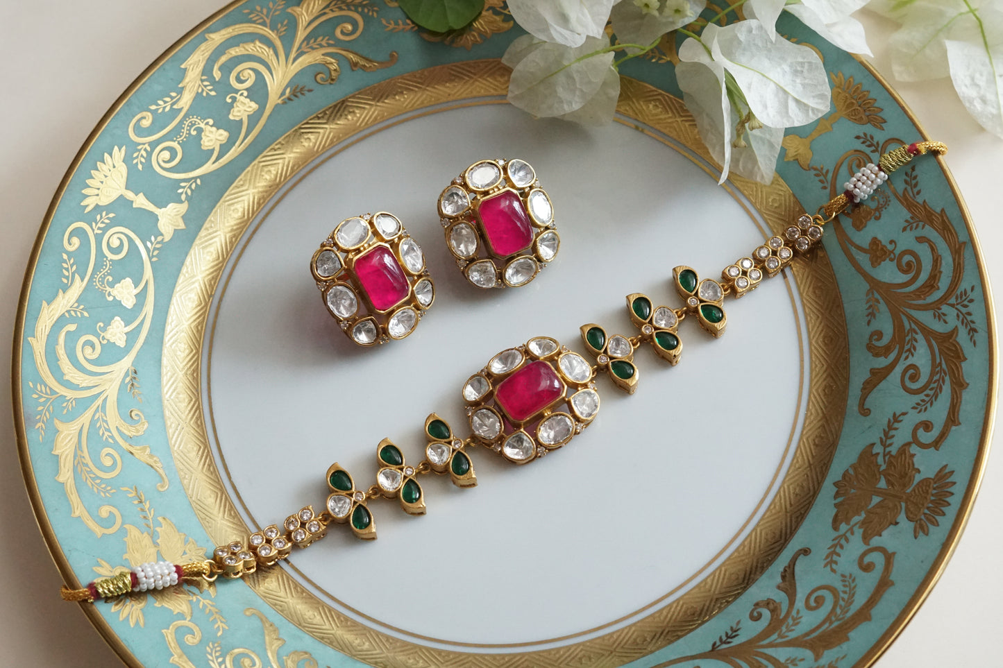 Polki Choker Set (4-9303)(B)