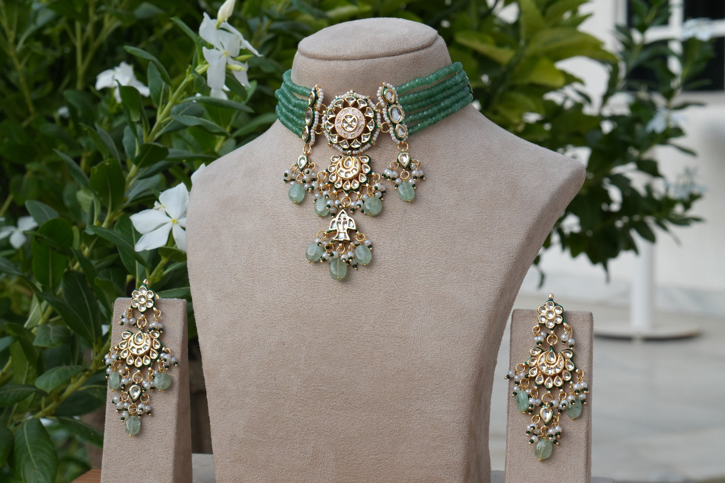 Kundan Necklace Set (4-9157)(B)