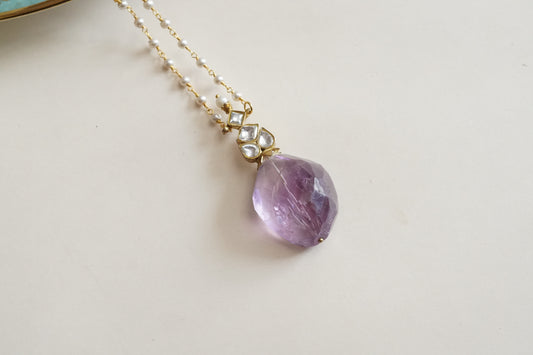 Amethyst Kundan Pendant (4-9301)(R)