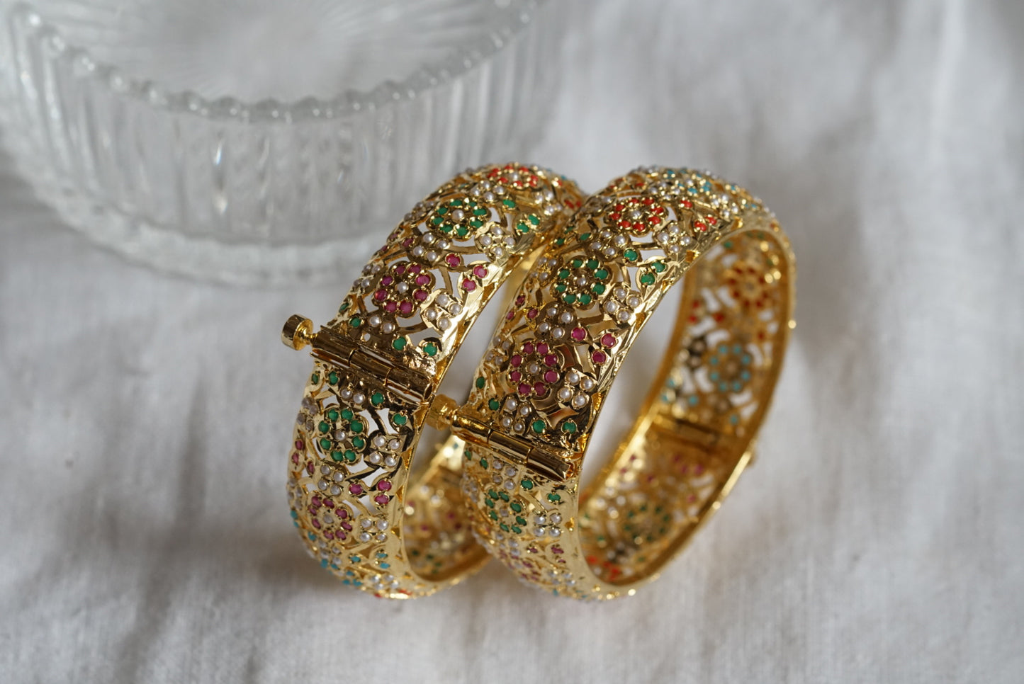 Jadau openable bangles size 2’4 (3-331)(H)