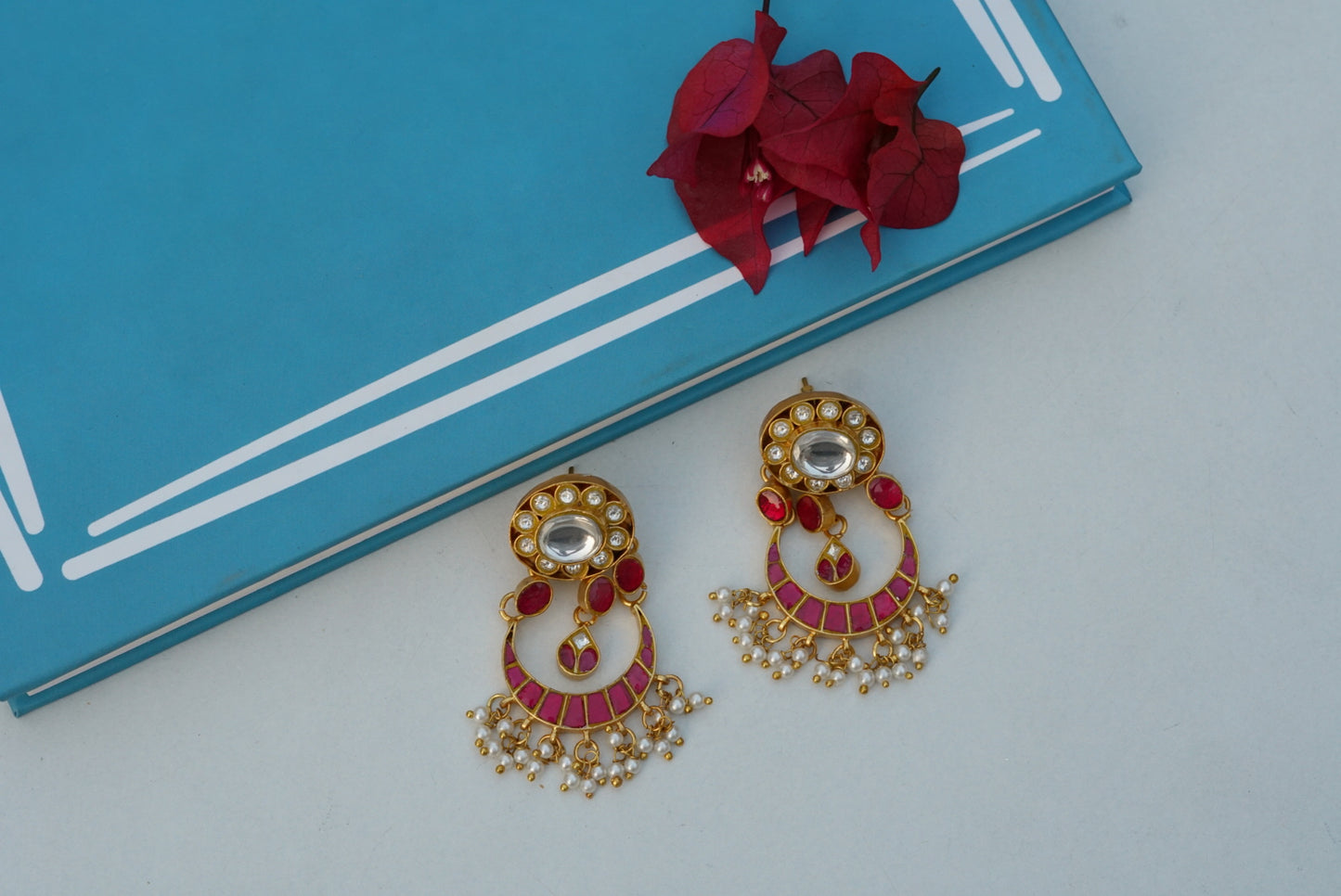 Kundan Earring (1-3350)(R)(already discounted) - JEWELSTYLE