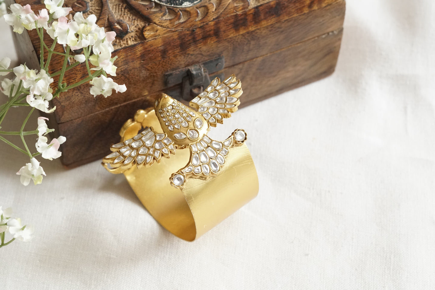 Bird Kundan Bangles openable (3-490)(R)