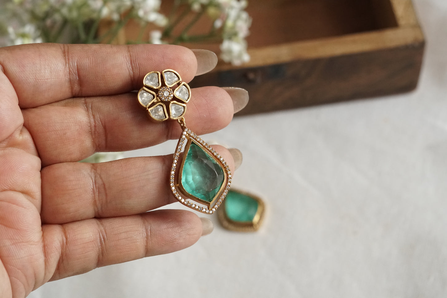 Polki Earrings (1-5301)(B)