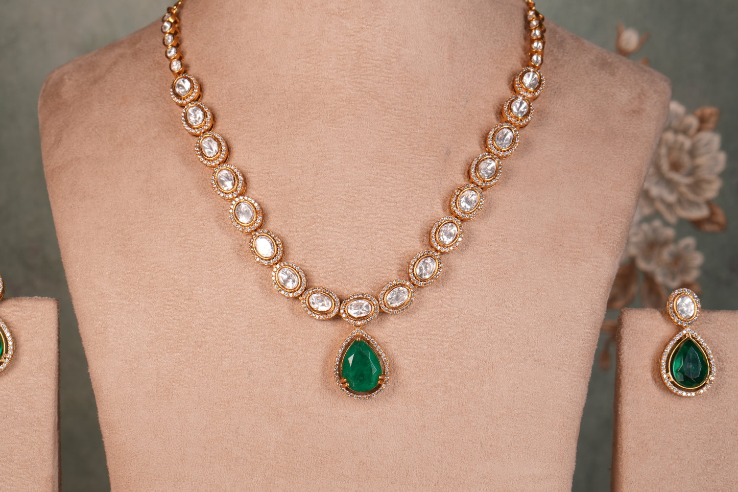 Polki Necklace Set(4-9220)(K)