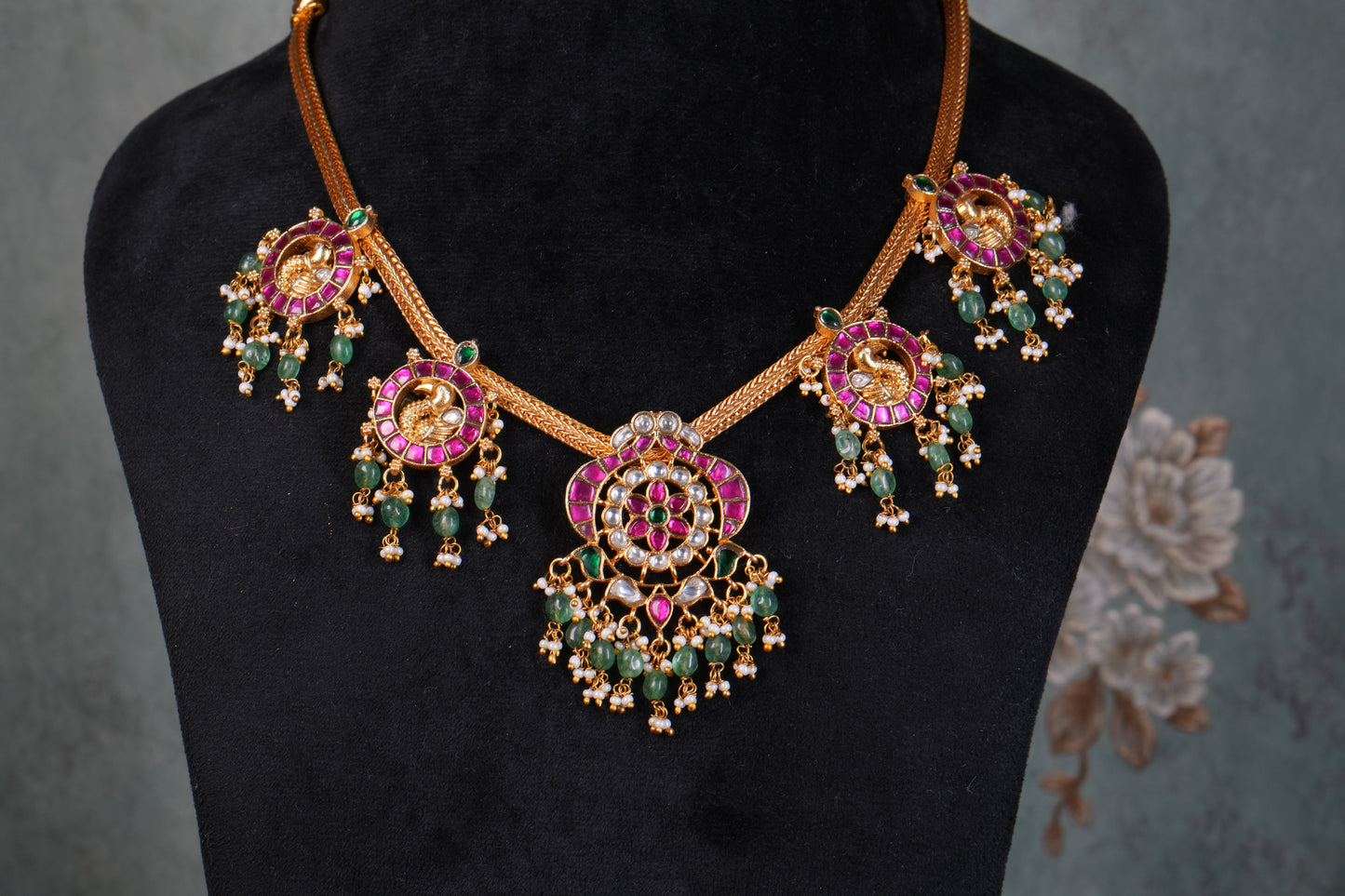 Kundan Necklace( 4-9205)(K) - JEWELSTYLE