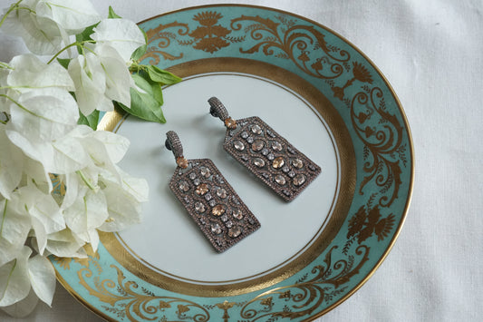 Citrine Stone Ad Earrings (1-5308)(B)(from turkey) - JEWELSTYLE