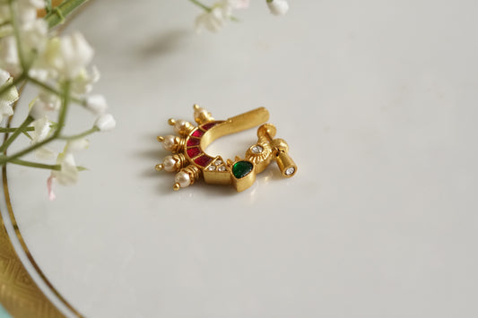 92.5 silver kundan nose Ring (2-170)(K)(PREORDER)