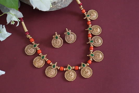 Coral Necklace set (4-9257)(AK) - JEWELSTYLE