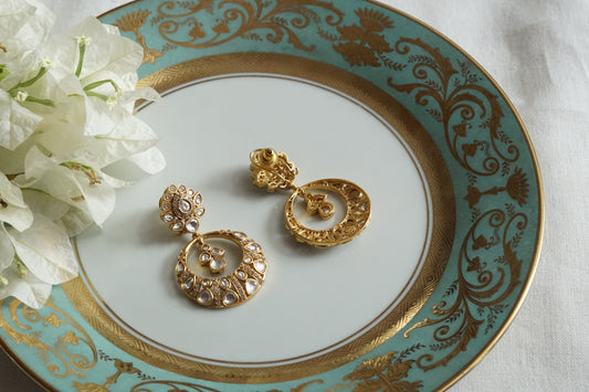 Polki Chandbali Earrings (1-5324)(B)