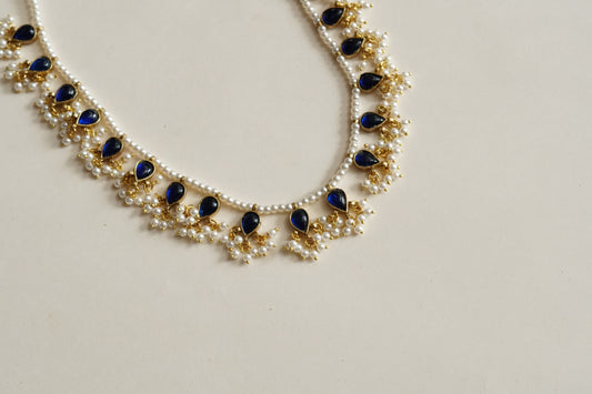 Blue Stone Kundan Necklace (4-9333)(R)