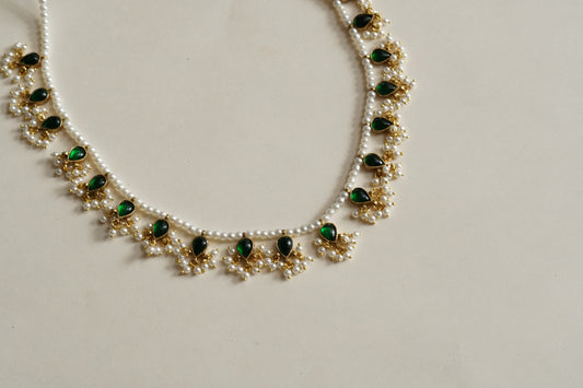 Green Stone Kundan Necklace (4-9334)(R)