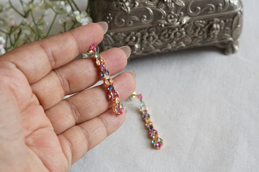 Multi Stone Ad Earrings (1-5339)(P)