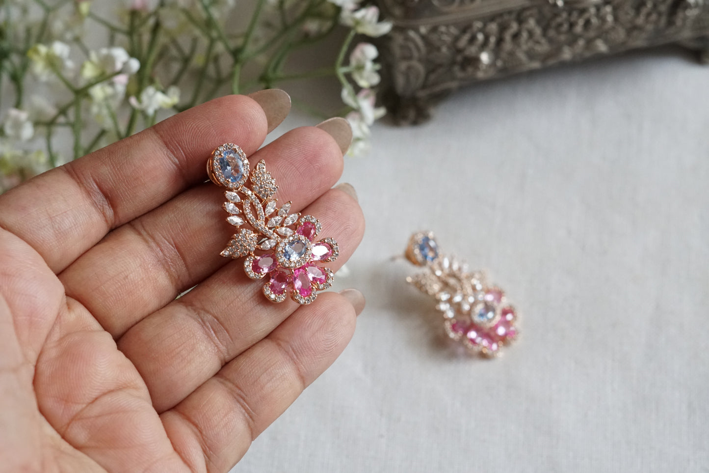 Multi Stone Ad Earrings (1-5341)(P)
