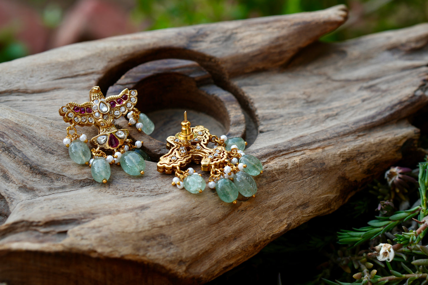Bird Polki Earrings (1-5332)(B)
