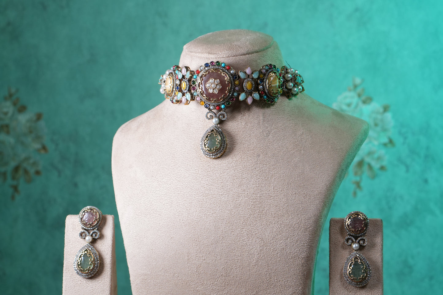 Multi Stone Choker Set(4-9365)(B)