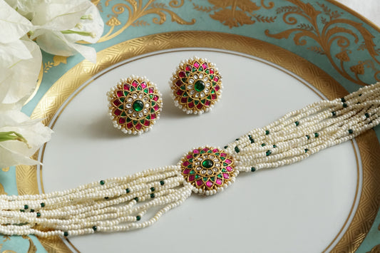 Kundan Choker Set (4-9387)(K)
