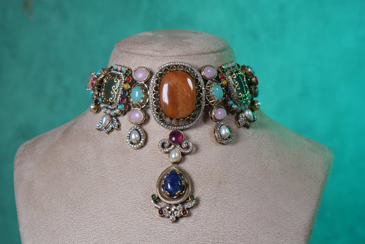 Multi Stone Necklace Set(4-9357)(B)