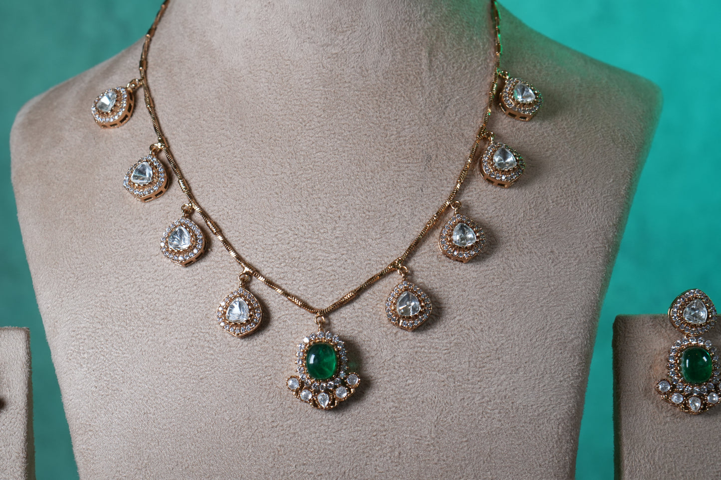 Polki Necklace Set(4-9373)(B)