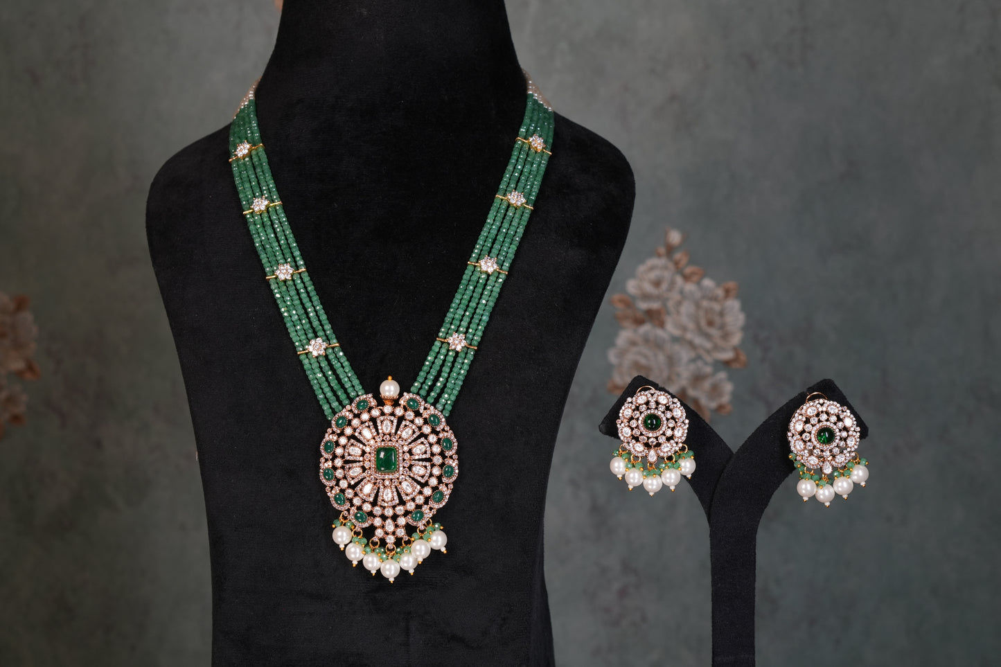 Polki Necklace Set (4-9375)(B)