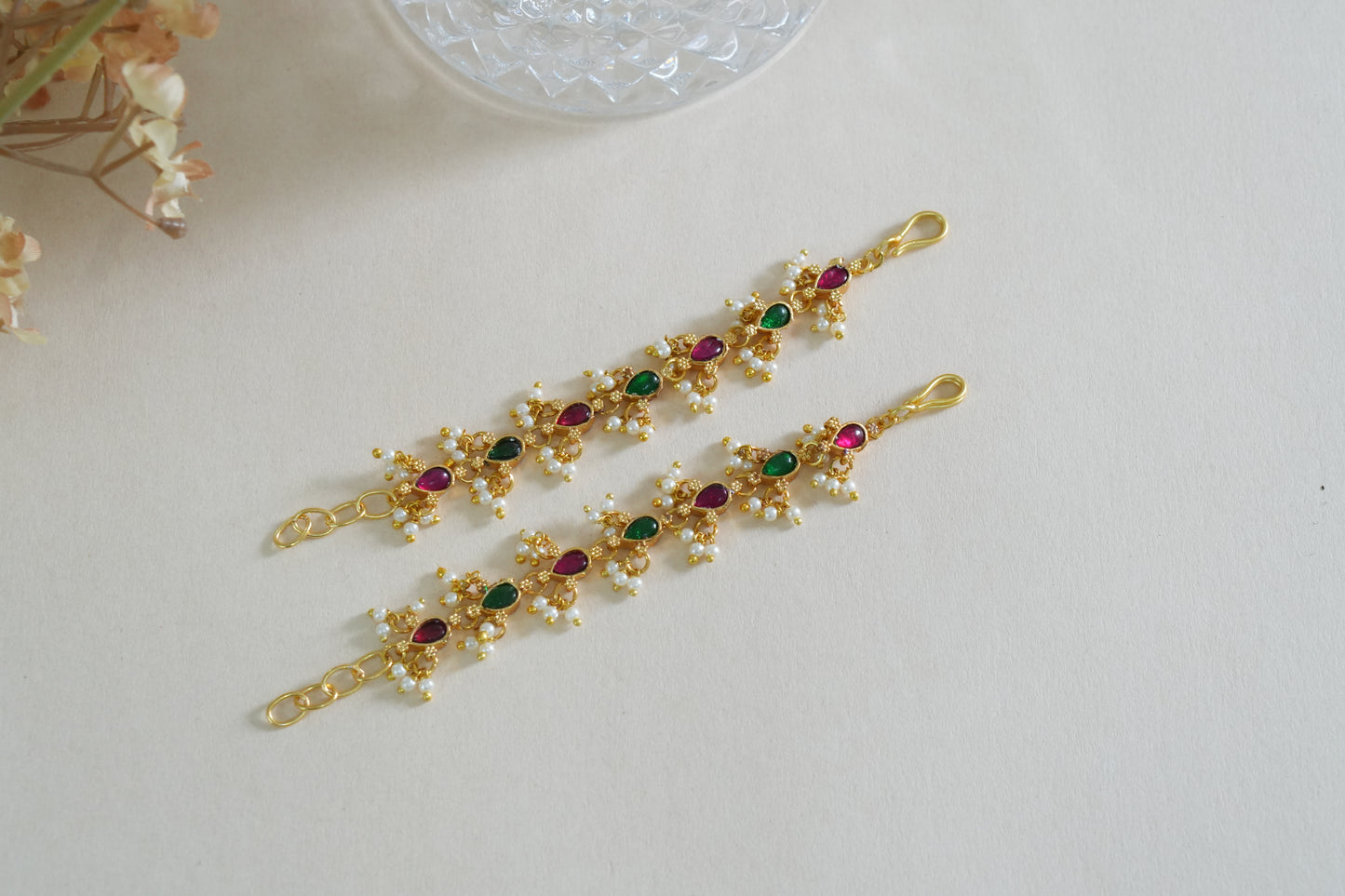 Multi Stone Kundan Earchain(9-391)(AK)