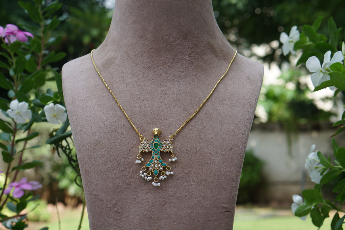 Kundan Bird Pendant (4-9675)(A)