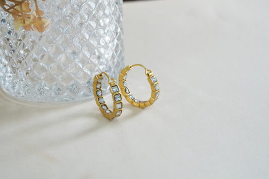 White Stone Kundan Bali Earrings (1-5376)(K)