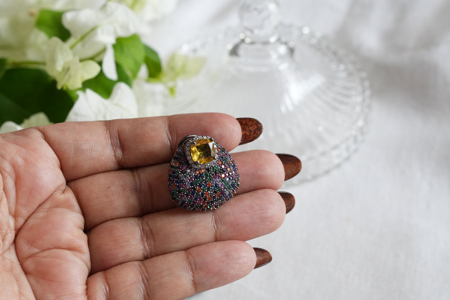 Multi Ad Stone Studs(1-5396)(B)(From Turkey)