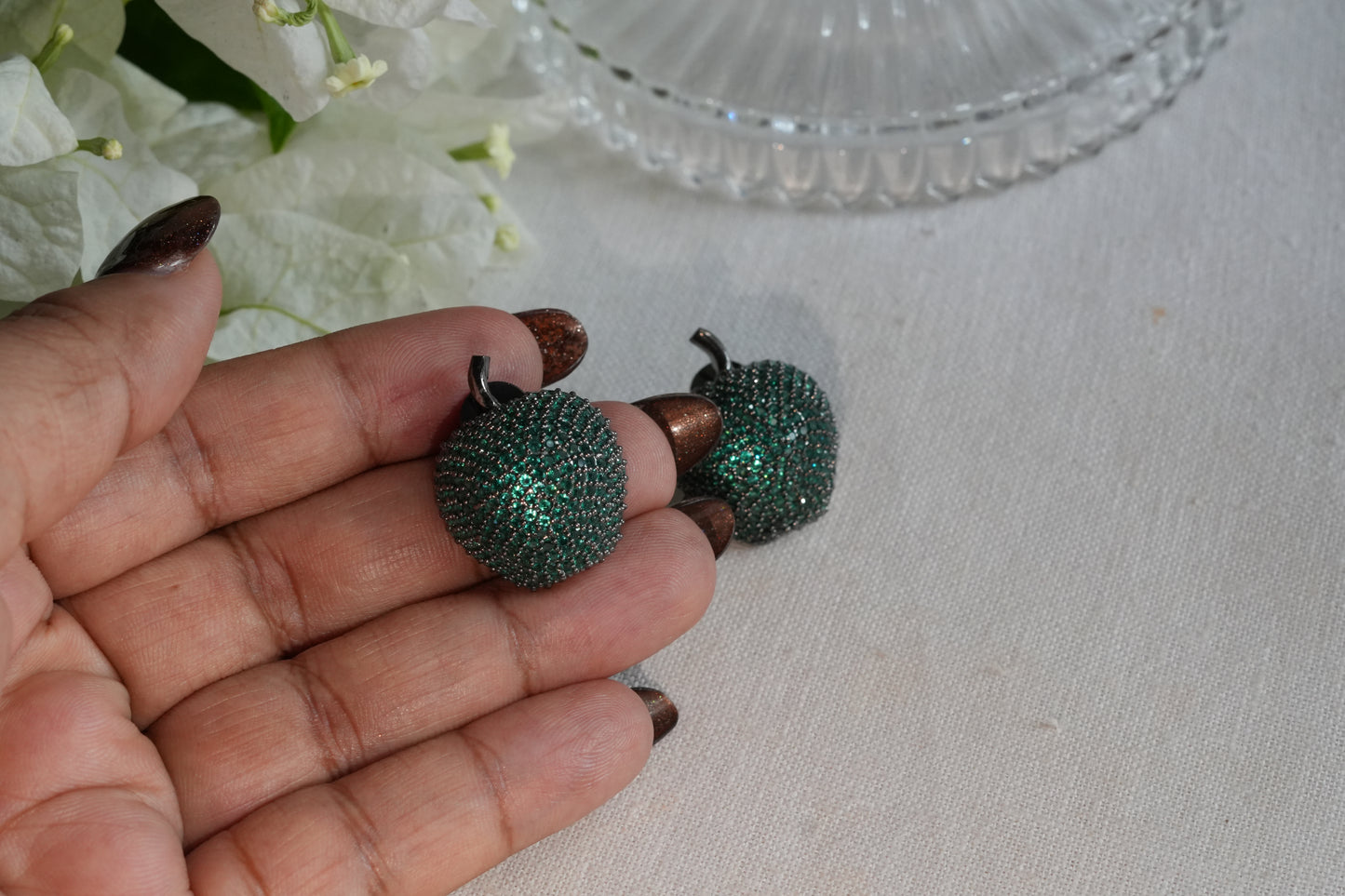Green Ad Stone Studs(1-5392)(B)(From Turkey)