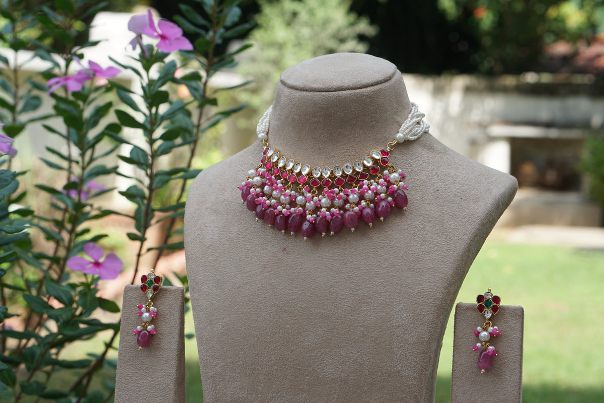 Kundan Necklace Set (4-9695) (A)